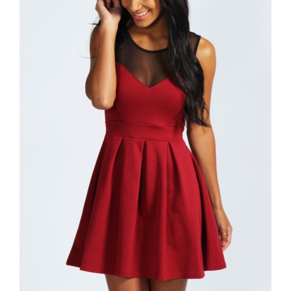 NWT Boohoo Night Cheryl Berry Skater Dress